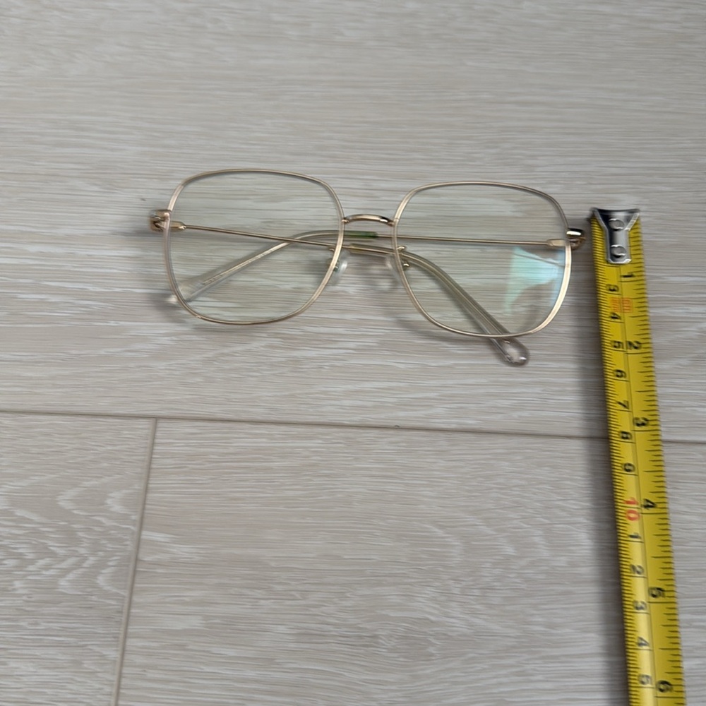 Gold Metal Oversized Women’s Glasses with Black Case - Picture 10 of 10